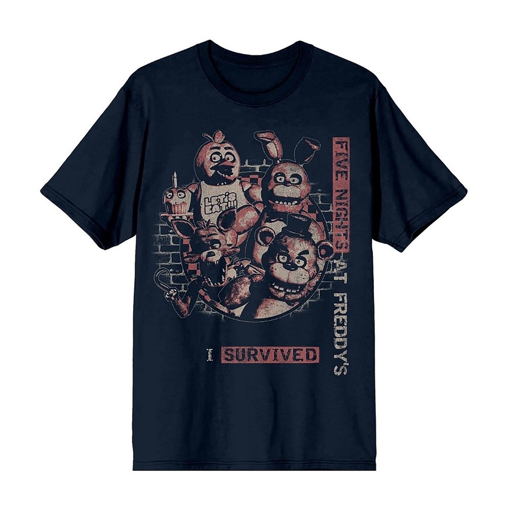 NWT Men's S Navy Crew Neck Short Sleeve Regular Fit Graphic T-Shirt Horror Game